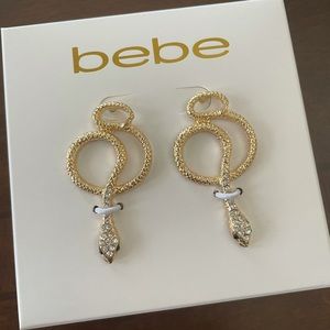 New Bebe Gold Color Snake Earrings